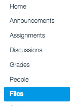 Files menu item in Canvas course navigation